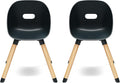 Lalo The Play Chair, Wooden and Non-Toxic Plastic Kids and Toddler Chair - Sturdy Bucket Seat and Easy to Clean Kids Chair with up to 200 lb. Weight Capacity, Set of 2 - Licorice