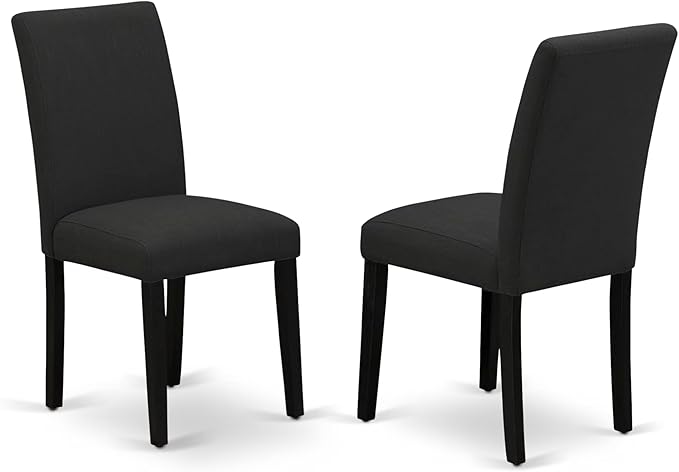 East West Furniture V677AB624-5 5 Piece Dinette Set Includes a Rectangle Dining Room Table with V-Legs and 4 Black Color Linen Fabric Parsons Dining Chairs, 40x72 Inch, Multi-Color