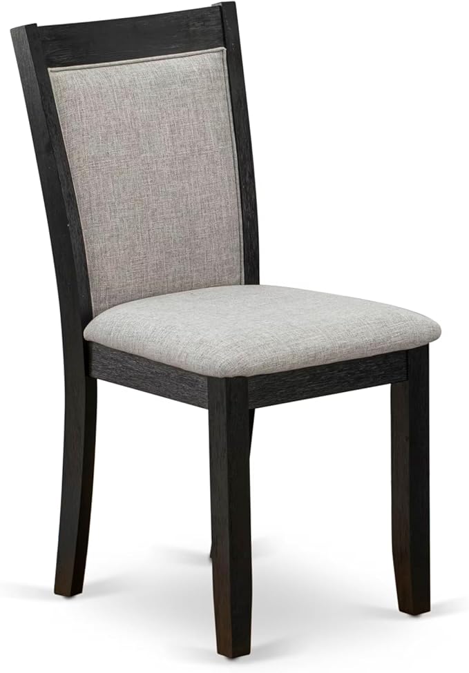 East West Furniture V627MZ606-5 5 Piece Dining Table Set for 4 Includes a Rectangle Kitchen Table with V-Legs and 4 Shitake Linen Fabric Upholstered Chairs, 40x72 Inch, Multi-Color