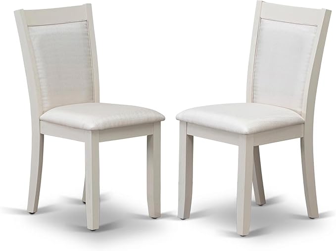 East West Furniture V027MZ001-6 6 Piece Dining Set Contains a Rectangle Dining Room Table with V-Legs and 4 Cream Linen Fabric Upholstered Chairs with a Bench, 40x72 Inch, Multi-Color
