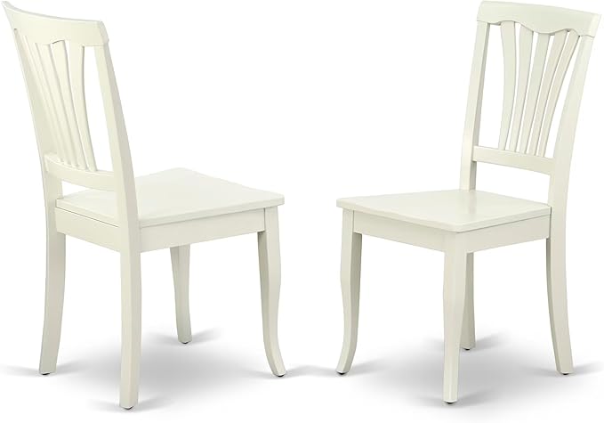 East West Furniture DOAV5-LWH-W 5 Piece Dining Set Includes a Rectangle Dining Room Table with Butterfly Leaf and 4 Wood Seat Chairs, 42x78 Inch, Linen White