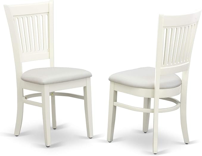 East West Furniture VAVA7-LWH-C 7 Piece Modern Dining Table Set Consist of an Oval Wooden Table with Butterfly Leaf and 6 Linen Fabric Upholstered Dining Chairs, 40x76 Inch, Linen White