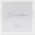 Lawrence Frames Cast Metal Frame - Bamboo Design, White, 4x4