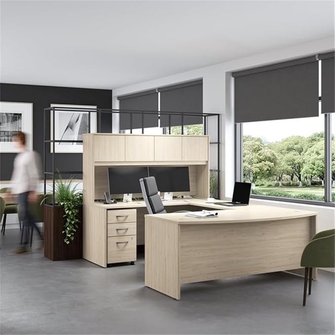 Bush Business Furniture Studio C 2 Drawer Lateral File Cabinet in Natural Elm - Assembled, Locking Document Storage for Home or Professional Office