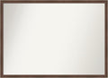 Amanti Art Brown Bathroom Mirror for Over Sink, 29x40 Florence Light Brown Rectangle Vanity Mirror, X-Large Casual Frame, Hangs Horizonally and Vertically, Bathroom Wall Decor, Non-Beveled Edge