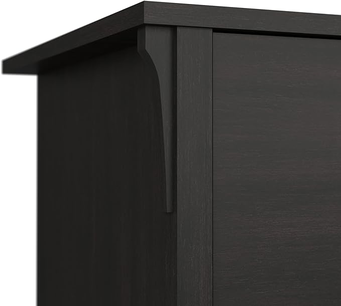 Bush Furniture Salinas 5 Shelf Bookcase In Vintage Black, Tall Bookshelf, Large Book Shelf For Living Room, Home Office, Or Entryway