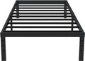 16 Inch Twin XL Bed Frames, Metal Platform Twin XL Bed Frame with Storage, 2,500 lbs Heavy Duty Steel Slats Support, Easy Assembly Mattress Foundation, Black