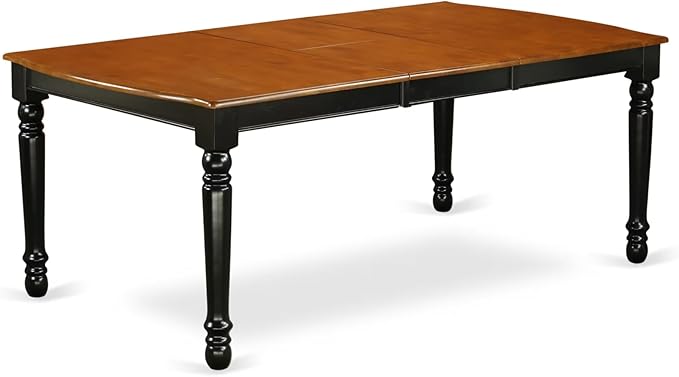 East West Furniture DOVE7-BCH-W 7 Piece Modern Dining Table Set Consist of a Rectangle Wooden Table with Butterfly Leaf and 6 Dining Room Chairs, 42x78 Inch, Black & Cherry