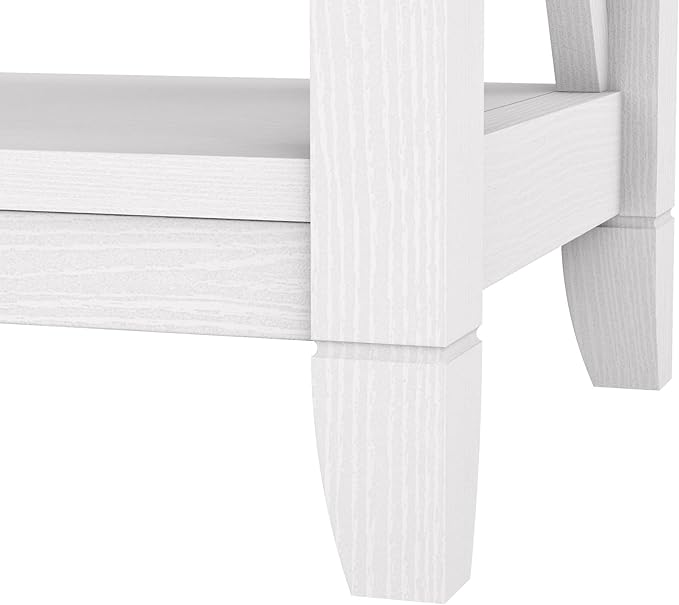 Bush Furniture Key West End Table with Storage in Pure White Oak