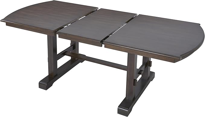 Ball & Cast 60"-78" Extendable Farmhouse Dining-Table for 6-8, Expandable Wooden Kitchen Table with 18" Removable Leaf, Large Retro H-Leg Dining Room Table for 4-8,Space Saving & Sturdy, Brown