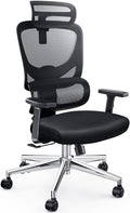 Marsail Ergonomic Office Chair Desk Chair,Gaming Chair with Height Adjustable Lumbar Support,Breathable Mesh Seat Adjustable Swivel Rolling Home Executive, Adjustable Armrest& 2D Headrest,Black