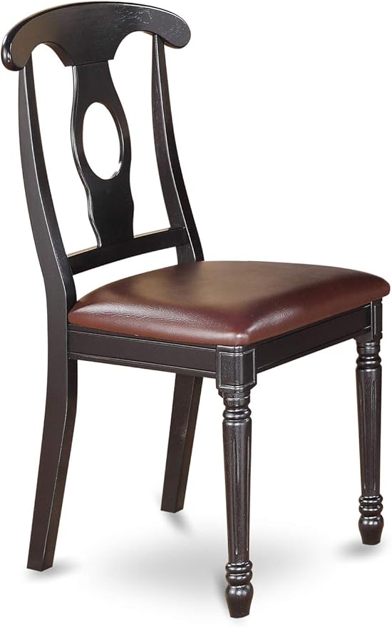 East West Furniture PLKE9-BCH-LC 9 Piece Dining Room Furniture Set Includes an Oval Kitchen Table with Butterfly Leaf and 8 Faux Leather Upholstered Dining Chairs, 42x78 Inch, Black & Cherry
