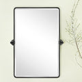 20x30'' Pivot Rectangle Bathroom Mirror Oil Rubbed Bronze Metal Framed Tilting Beveled Vanity Mirrors for Wall