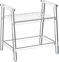 Acrylic Shower Chair with Arms - 23.62" Clear Shower Bench with Handle for Inside Shower Heavy Duty Shower Stool for Seniors Elderly Non-Slip Waterproof Indoor and Outdoor