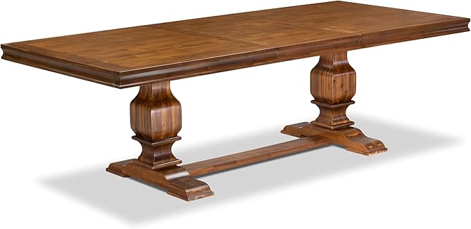 NKAM9-AWA-34 9-Piece Dining Table Set Includes a Kitchen Table and 8 Dark Grey Polyester Fabric Dinner Chairs with High Back - Antique Walnut Finish