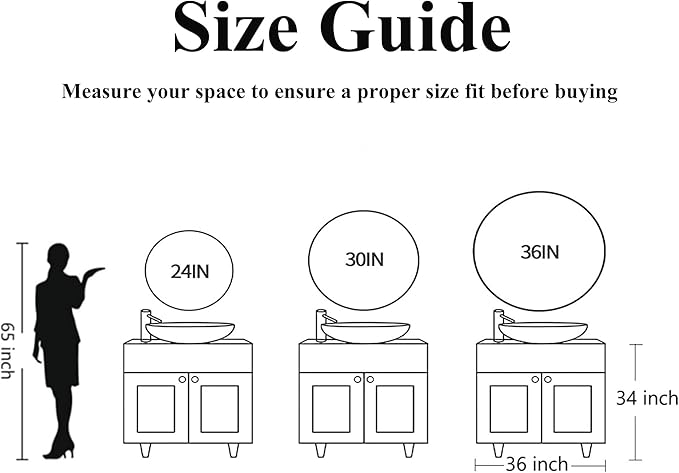 30 inch Round Black Mirror, Brushed Black Metal Framed Circle Wall Mirror for Bathroom Vanity, Bedroom Decor, Living Room, Entryway