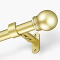 Curtain Rods for Windows 16 to 92 Inches, Curtain Rod Max Adjustable Length of 104 IN, 6/8" Diameter Drapery Rods Round Finials, Warm Gold, Pack of 1