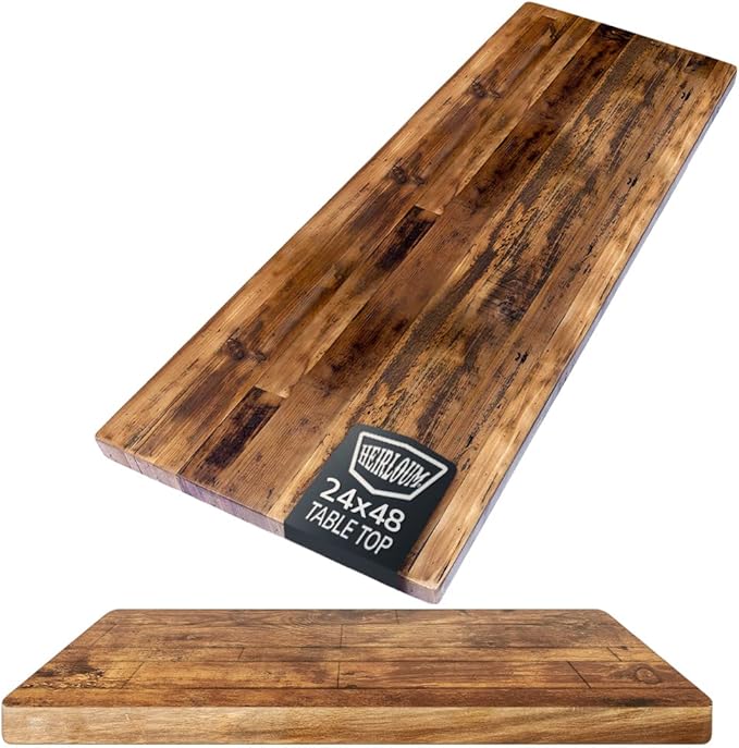 Reclaimed Wood Table Top - Rustic Recycled Wooden Piece Perfect for Signs, Counters, Kitchens Table Tops (Reclaimed Wood Table Top - Economy, 24" x 48")