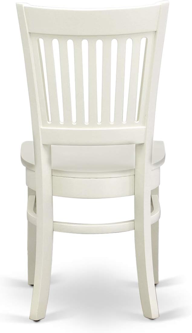 East West Furniture BOVA3-LWH-W 3 Piece Modern Dining Table Set Contains a Round Kitchen Table and 2 Kitchen Dining Chairs, 42x42 Inch, Linen White