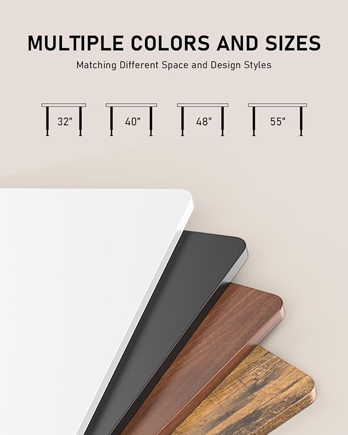 Standing Desk, Large Height Adjustable Electric Stand up Desk, 55 x 24 Inches Sit Stand Home Office Desk, with Splice Board, Black Frame/Walnut Top