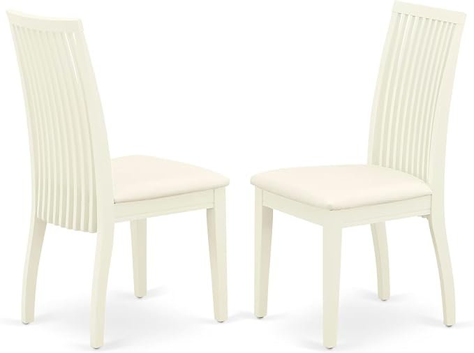 East West Furniture DOIP5-LWH-C 5 Piece Dining Room Table Set Includes a Rectangle Kitchen Table with Butterfly Leaf and 4 Linen Fabric Upholstered Dining Chairs, 42x78 Inch, Linen White
