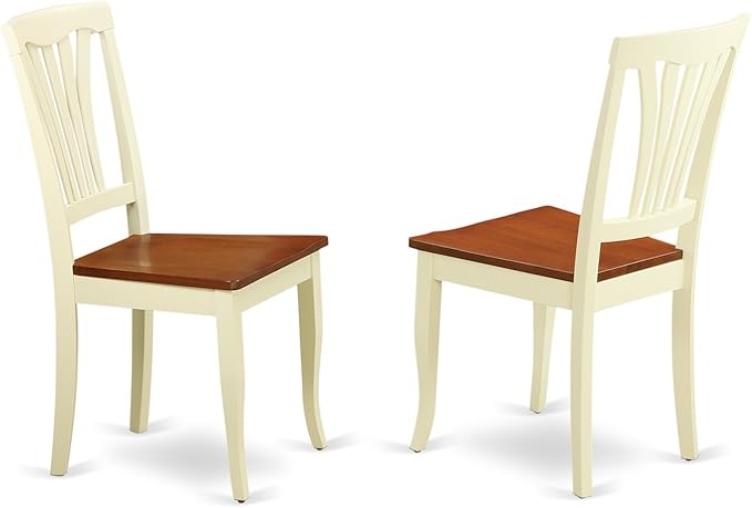East West Furniture NDAV3-WHI-W 3 Piece Dinette Set for Small Spaces Contains a Rectangle Dining Table with Dropleaf and 2 Dining Room Chairs, 30x48 Inch, Buttermilk & Cherry