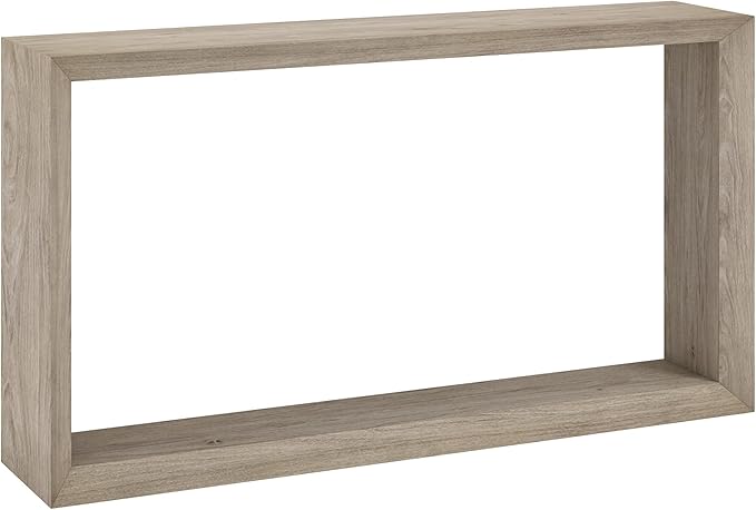 Henn&Hart 55'' Wooden Rectangular Console Table Entryway Table, Sofa Table with Wooden Shelf for Entryway, Living Room, Couch, Hallway, or Office, Antiqued Gray Oak