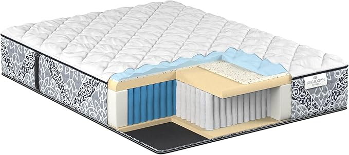 Kingsdown Firm Hybrid Mattress Full Cooling Gel Memory Foam Layer Multi-Layered Motion Isolation Cool Sleep Quilted Top Luxury Mattresses, 13.5-Inch Passions Merridale