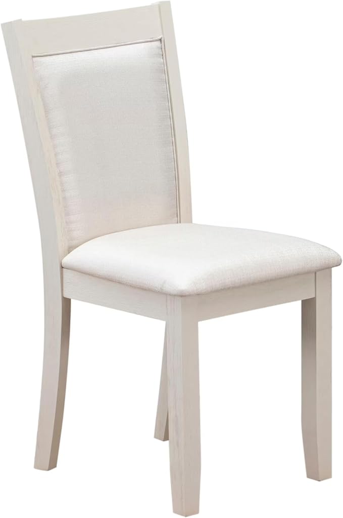 East West Furniture V077MZ001-9 9 Piece Modern Dining Table Set Includes a Rectangle Wooden Table with V-Legs and 8 Cream Linen Fabric Parson Dining Chairs, 40x72 Inch, Multi-Color