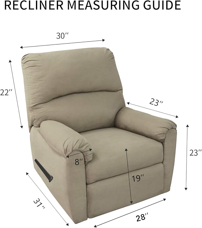 PureFit Reversible Sofa Cover Water Resistant Recliner Couch Cover, Machine Washable Furniture Cover with Adjustable Strap for Dogs, Pets (Recliner, Grayish Green/Ivory)
