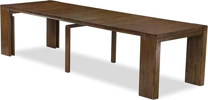X02DA-208-32 5-Pc Mid Century Dining Table Set contains an Extendable Rectangle Kitchen Table, 2 Polyester Dining Chairs and 2 Modern Benches, 39x120 Inch, Antique Walnut