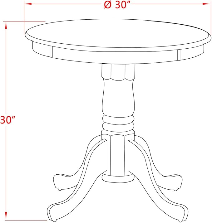 East West Furniture ESVA3-OAK-C 3 Piece Dining Table Set for Small Spaces Contains a Round Dining Room Table with Pedestal and 2 Linen Fabric Upholstered Chairs, 30x30 Inch, Oak