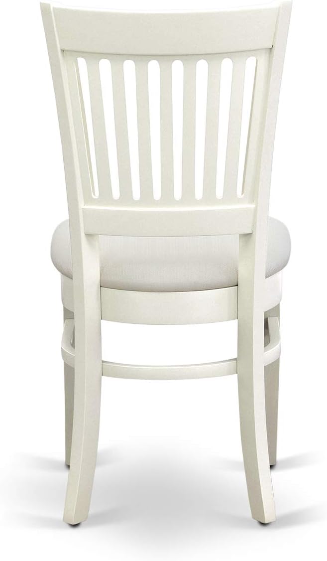 East West Furniture NDVA3-LWH-C 3 Piece Kitchen Table & Chairs Set Contains a Rectangle Dining Room Table with Dropleaf and 2 Linen Fabric Upholstered Chairs, 30x48 Inch, Linen White