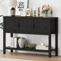 FATORRI Console Sofa Table, Entryway Table with Storage, Modern Foyer Tables with Doors for Hallway Dining Living Room (47.24 Inch Wide, Black)