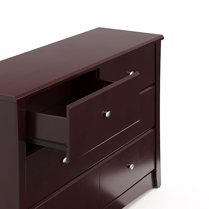 Storkcraft Crescent 6 Drawer Bedroom Dresser (Espresso) – GREENGUARD Gold Certified Dresser for Kids Bedroom