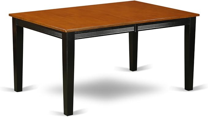 East West Furniture QUAV5-BCH-LC 5 Piece Dinette Set Includes a Rectangle Dining Room Table with Butterfly Leaf and 4 Faux Leather Upholstered Dining Chairs, 40x78 Inch, Black & Cherry