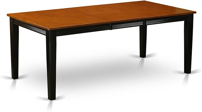 East West Furniture QUDA7-BCH-W 7 Piece Dining Table Set Consist of a Rectangle Dining Room Table with Butterfly Leaf and 6 Wood Seat Chairs, 40x78 Inch, Black & Cherry