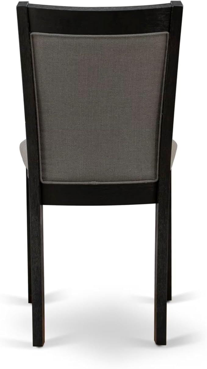 East West Furniture V627MZ650-7 7 Piece Dining Table Set Consist of a Rectangle Kitchen Table with V-Legs and 6 Dark Gotham Grey Linen Fabric Parson Chairs, 40x72 Inch, Multi-Color