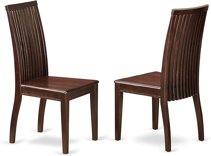 East West Furniture DMIP5-MAH-W 5 Piece Dining Table Set for 4 Includes a Round Kitchen Table with Dropleaf and 4 Kitchen Dining Chairs, 42x42 Inch, Mahogany