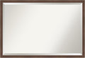 Amanti Art Brown Bathroom Mirror for Over Sink, 26x38 Florence Medium Brown Rectangle Vanity Mirror, Large Casual Frame, Hangs Horizonally and Vertically, Bathroom Wall Decor, Beveled Edge