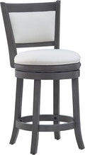 Ball & Cast Upholstered Swivel Counter Stools Kitchen Bar Stools 24" Seat Height Wooden Stool Chair, Cream White Set of 1