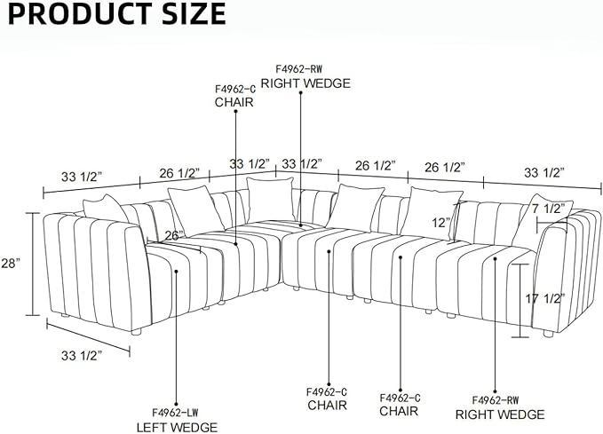 Sectional Couches for Living Room, Loveseat Sofa Comfy Cloud Couch with Deep Seats, Lounge Modern Living Room Furniture for Bedroom & Office, White