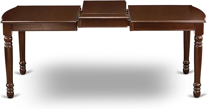 East West Furniture DODA7-MAH-13 7 Piece Kitchen Table Set Includes a Rectangle Dining Table with Butterfly Leaf and 6 Polyester Fabric Upholstered Chairs, 42x78 Inch, Mahogany