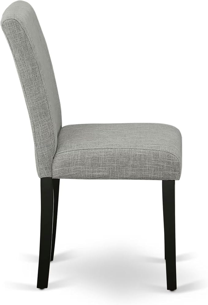 East West Furniture V697AB106-5 5 Piece Kitchen Table Set for 4 Includes a Rectangle Dining Room Table with V-Legs and 4 Shitake Linen Fabric Parson Dining Chairs, 40x72 Inch, Multi-Color