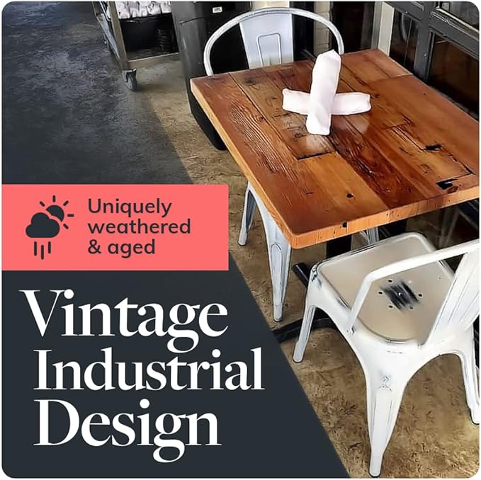 Reclaimed Wood Table Top - Rustic Recycled Wooden Piece Perfect for Kitchens, Dining and Coffee Table Tops (Reclaimed Wood Table Top - Economy, 30" x 42")