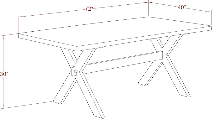 East West Furniture X627MZ606-6 6 Piece Dining Table Set Contains a Rectangle Dining Room Table with X-Legs and 4 Shitake Linen Fabric Parson Chairs with a Bench, 40x72 Inch, Multi-Color
