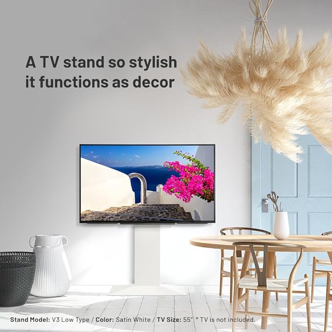 WALL V3 Low Type | Sleek 32-80 Inch Universal Ultra thin TV Stand | Walnut | for Living Room and Bedroom, Space Saving, Adjustable Mount, No Drill, Japanese Design & Engineering