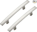 15 Pack Cabinet Handles 3" Hole Center - Curved Cabinet Pulls Brushed Nickel Drawer Pulls for Kitchen Cupboard Solid Hardware for Dresser Drawer Arch Hardware