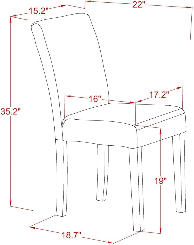 East West Furniture DLAB5-BLK-73 5 Piece Dining Table Set for 4 Includes a Round Kitchen Table with Dropleaf and 4 Eggnog Faux Leather Upholstered Chairs, 42x42 Inch, Black