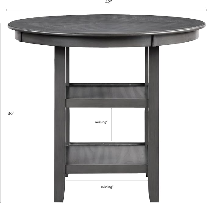 New Classic Furniture Amy 5-Piece Counter Dining Table Set, Gray